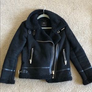 Zara black sherpa jacket new without tags